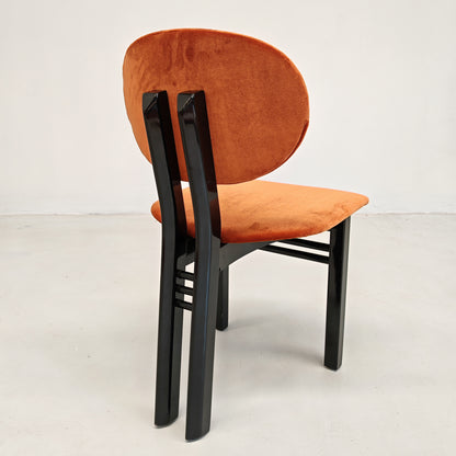 Ensemble de 8 chaises en velours mod. "MED" G. Stoppino et L. Acerbis pour Acerbis, années 1980