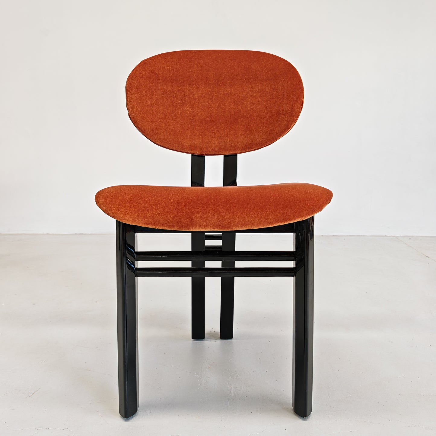 Set di 8 sedie in velluto mod. "MED" G. Stoppino e L. Acerbis per Acerbis 1980's