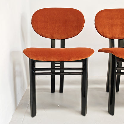 Ensemble de 8 chaises en velours mod. "MED" G. Stoppino et L. Acerbis pour Acerbis, années 1980