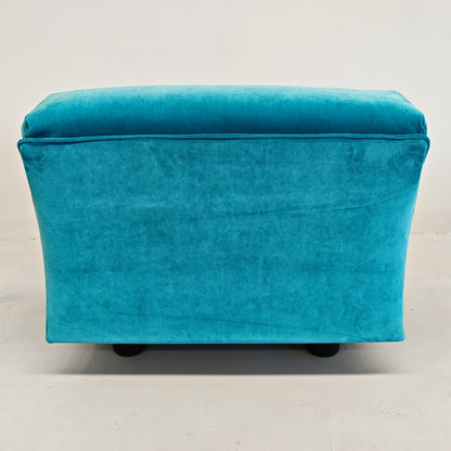 Divano modulare (8) velluto azzurro mod. Fiandra Vico Magistretti per Cassina anni 70/80