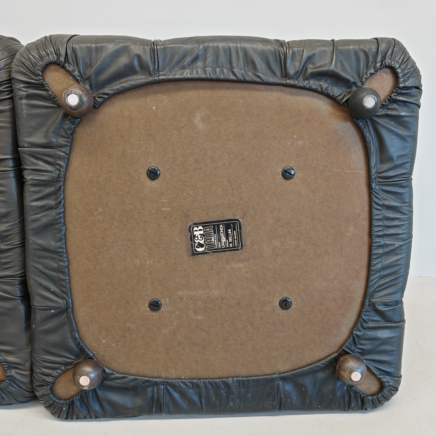 Divano in pelle nera "Camaleonda" Mario Bellini per C&B B&B Italia Anni 70