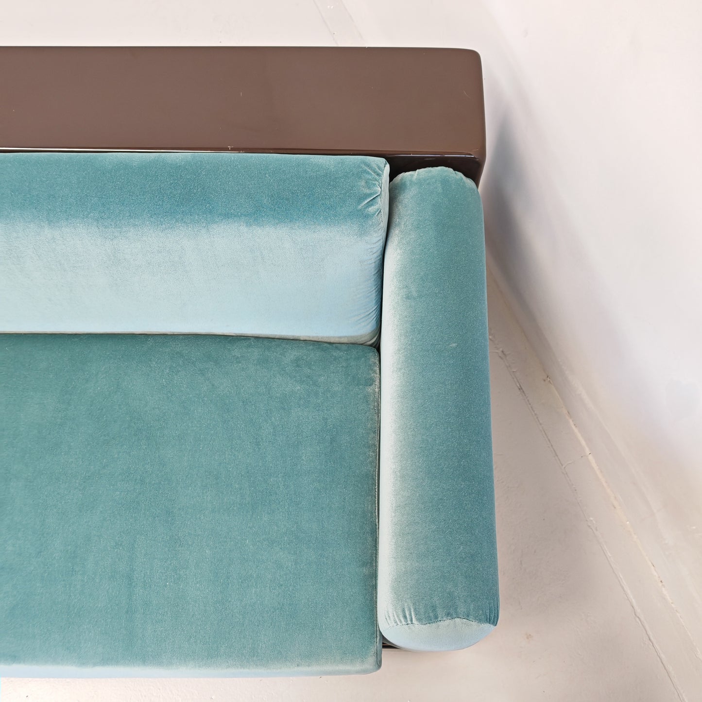 Coppia di poltrone in velluto celeste mod. "Gradual" Cini Boeri per Gavina anni 70