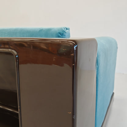 Paire de fauteuils en velours bleu ciel mod. « Gradual » Cini Boeri pour Gavina années 70
