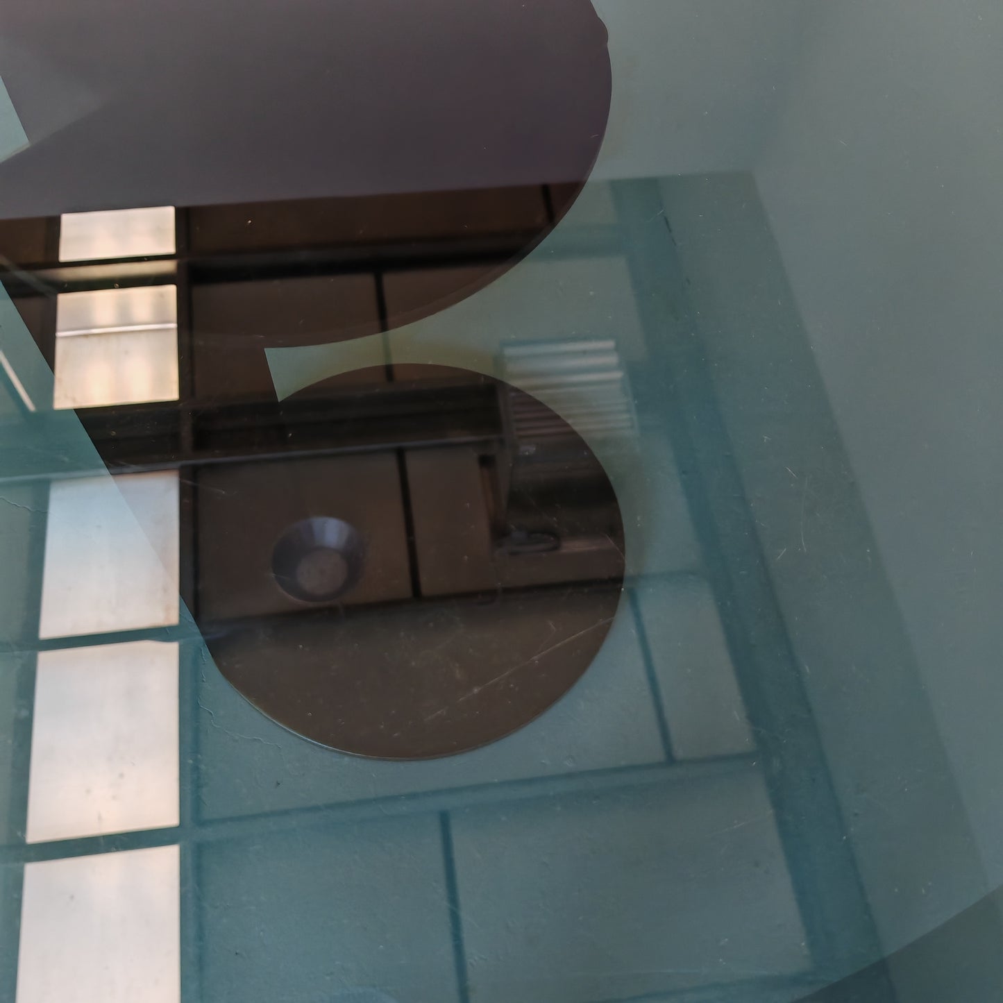 Tavolo Tondo in Vetro modello TL 59 Afra e Tobia Scarpa per Poggi anni 70