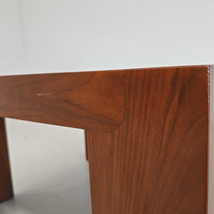 Tavolino quadrato in Legno noce vintage anni 70 (CM65X65)