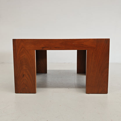 Tavolino quadrato in Legno noce vintage anni 70 (CM65X65)
