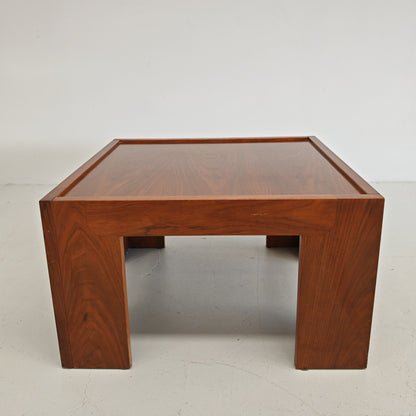 Tavolino quadrato in Legno noce vintage anni 70 (CM65X65)