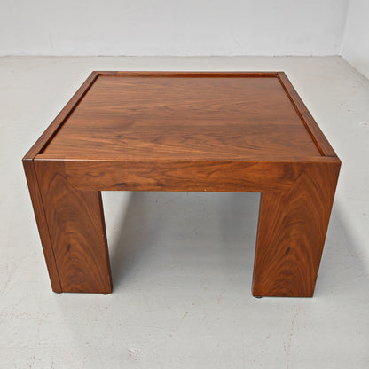 Tavolino quadrato in Legno noce vintage anni 70 (CM65X65)