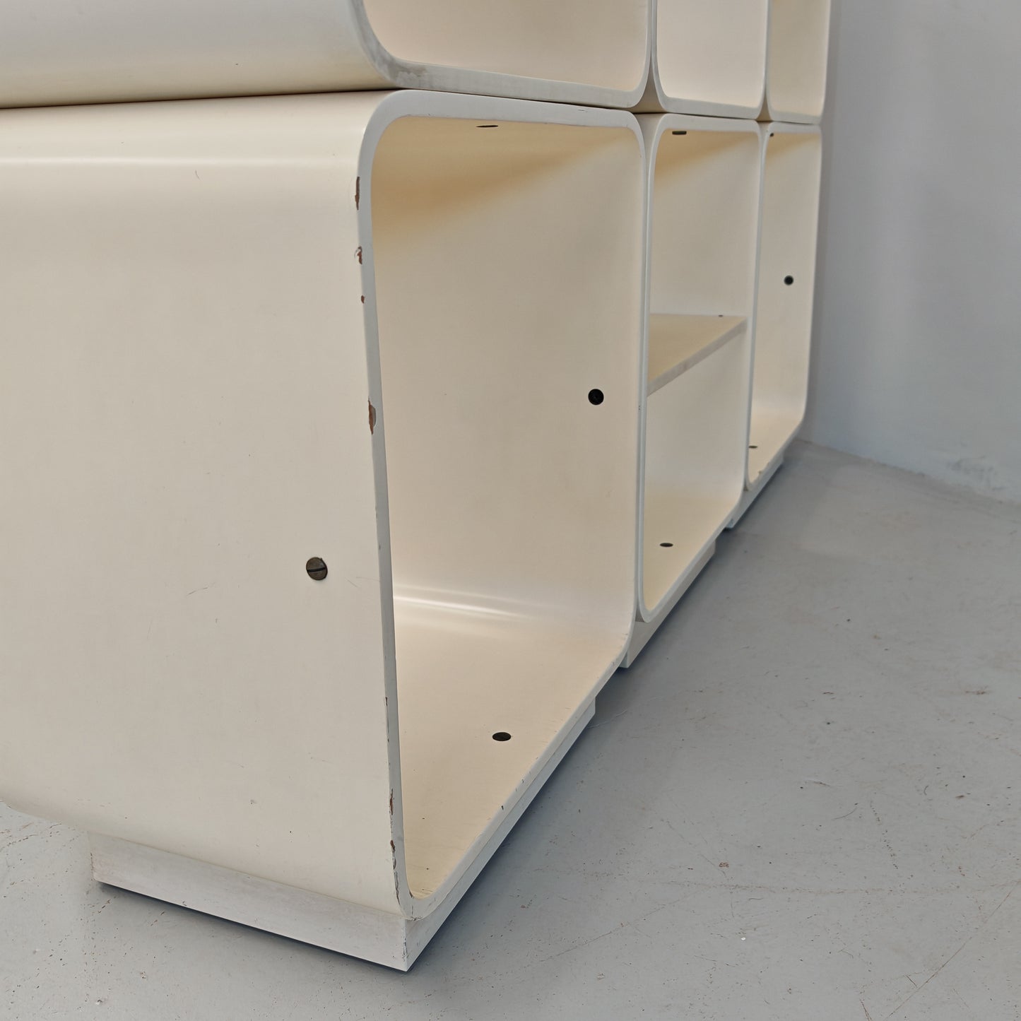 Libreria modulare bianca Carlo De Carli per Fiarm anni 70