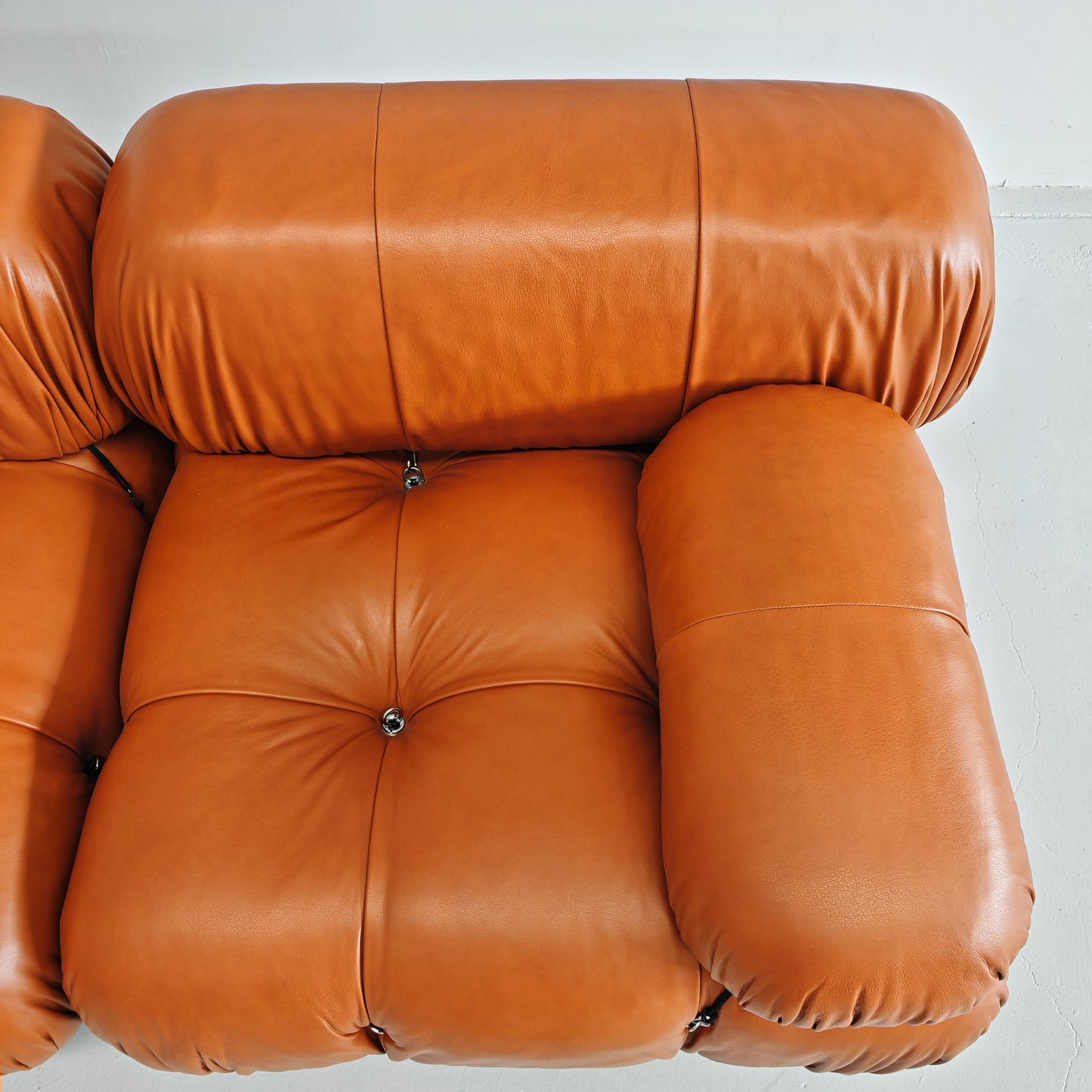 Divano 5 moduli Camaleonda Mario Bellini per B&B Pelle nuova Cognac