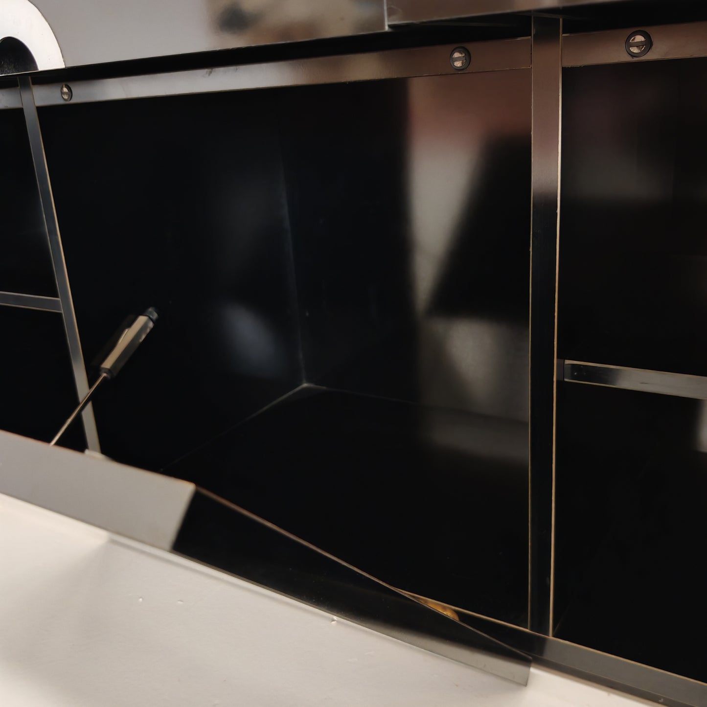 Sideboard Willy Rizzo per Mario Sabot anni 70 Nero