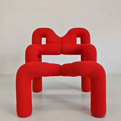Fauteuil Ekstrem rouge, Terje Ekstrom pour Stokke, années 80