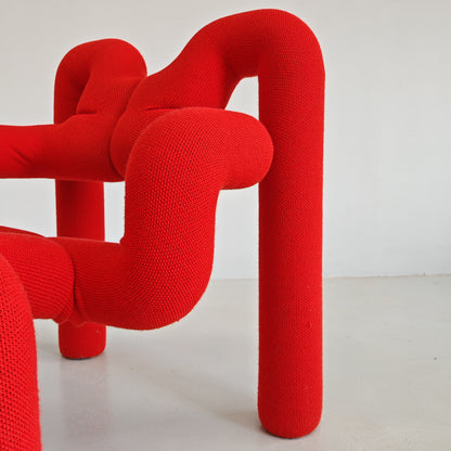 Fauteuil Ekstrem rouge, Terje Ekstrom pour Stokke, années 80