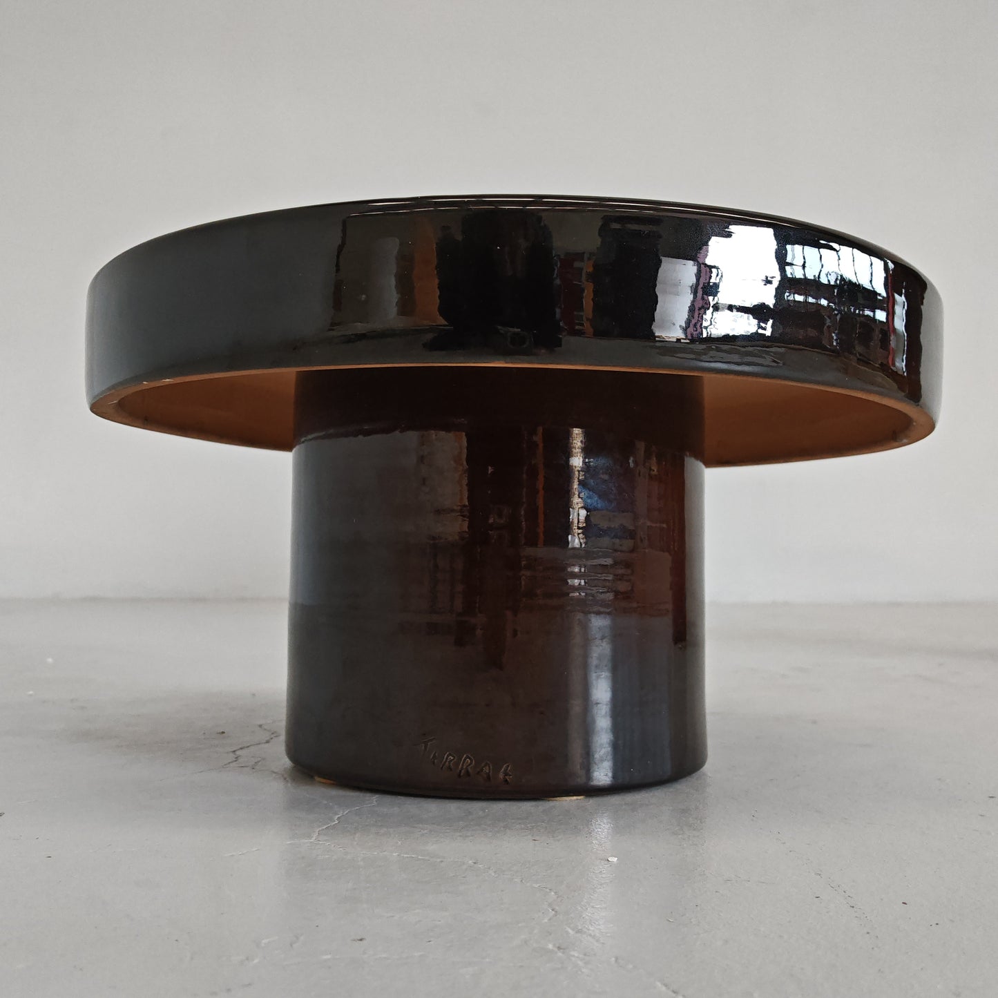 Tavolino tondo ceramica "Terrae" Raffaello Biagetti anni 70 (piccolo)