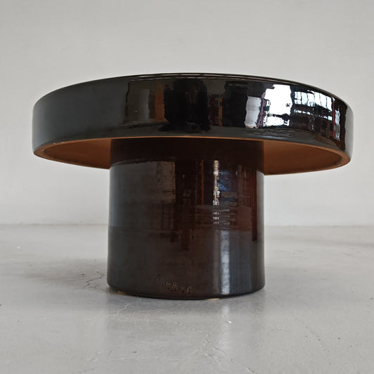 Tavolino tondo ceramica "Terrae" Raffaello Biagetti anni 70 (piccolo)