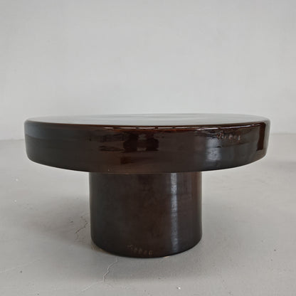 Petite table ronde en céramique « Terrae » de Raffaello Biagetti, années 70 (petit modèle)