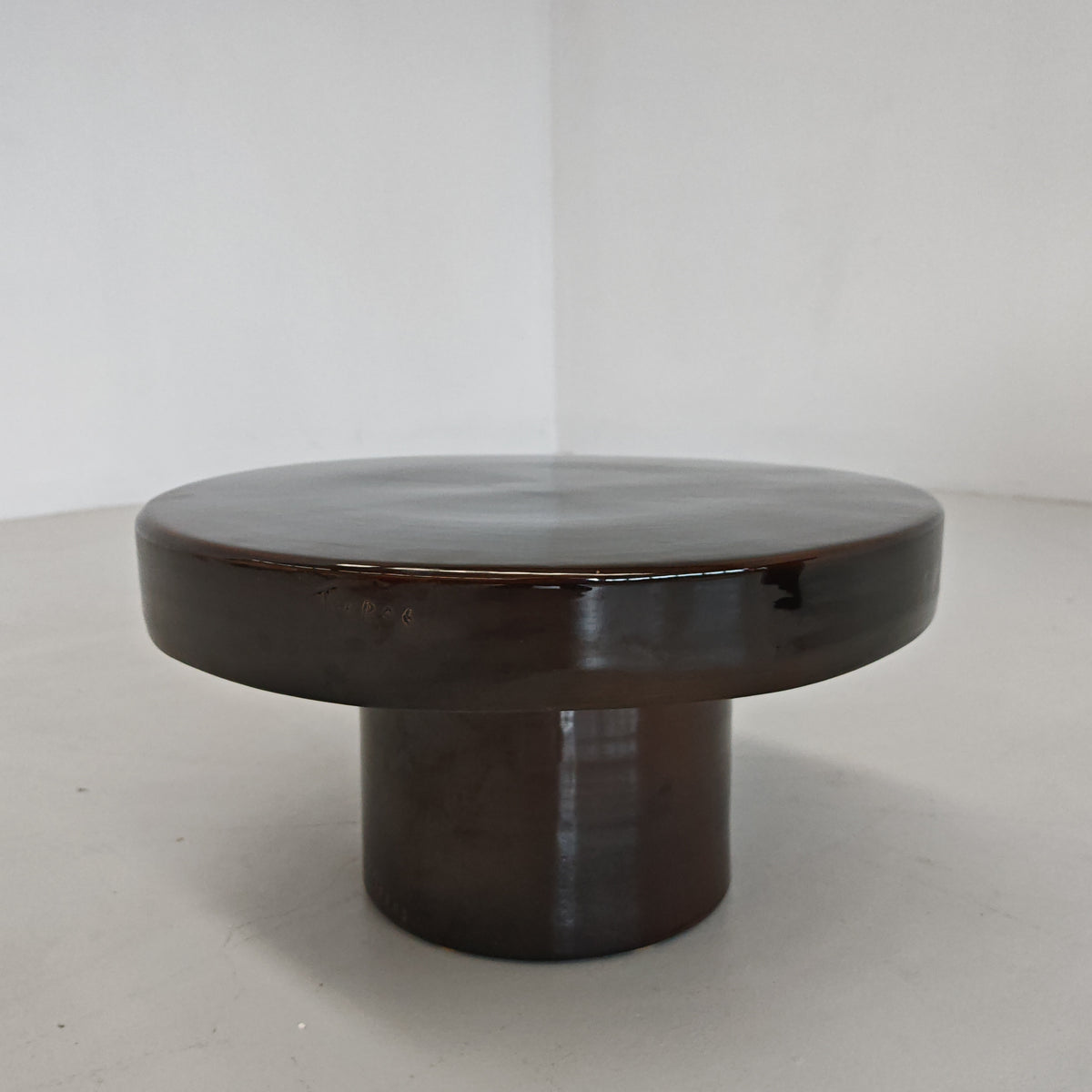 Petite table ronde en céramique « Terrae » de Raffaello Biagetti, années 70 (petit modèle)