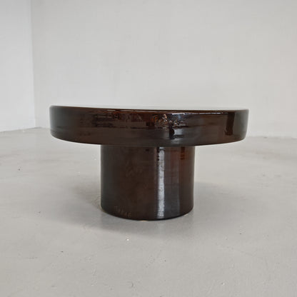 Petite table ronde en céramique « Terrae » de Raffaello Biagetti, années 70 (petit modèle)
