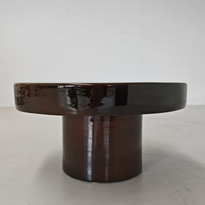 Petite table ronde en céramique « Terrae » de Raffaello Biagetti, années 70 (petit modèle)