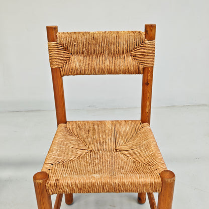 4 Sedie design in Legno abete e corda  Raffaello Biagetti anni 70 (nello stile di Charlotte Perriand)