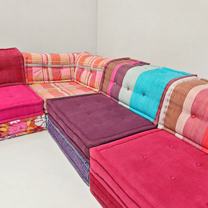 Divano modulare Mah Jong By Missoni, H. Hopfer per Roche Bobois 4 posti (rosso)
