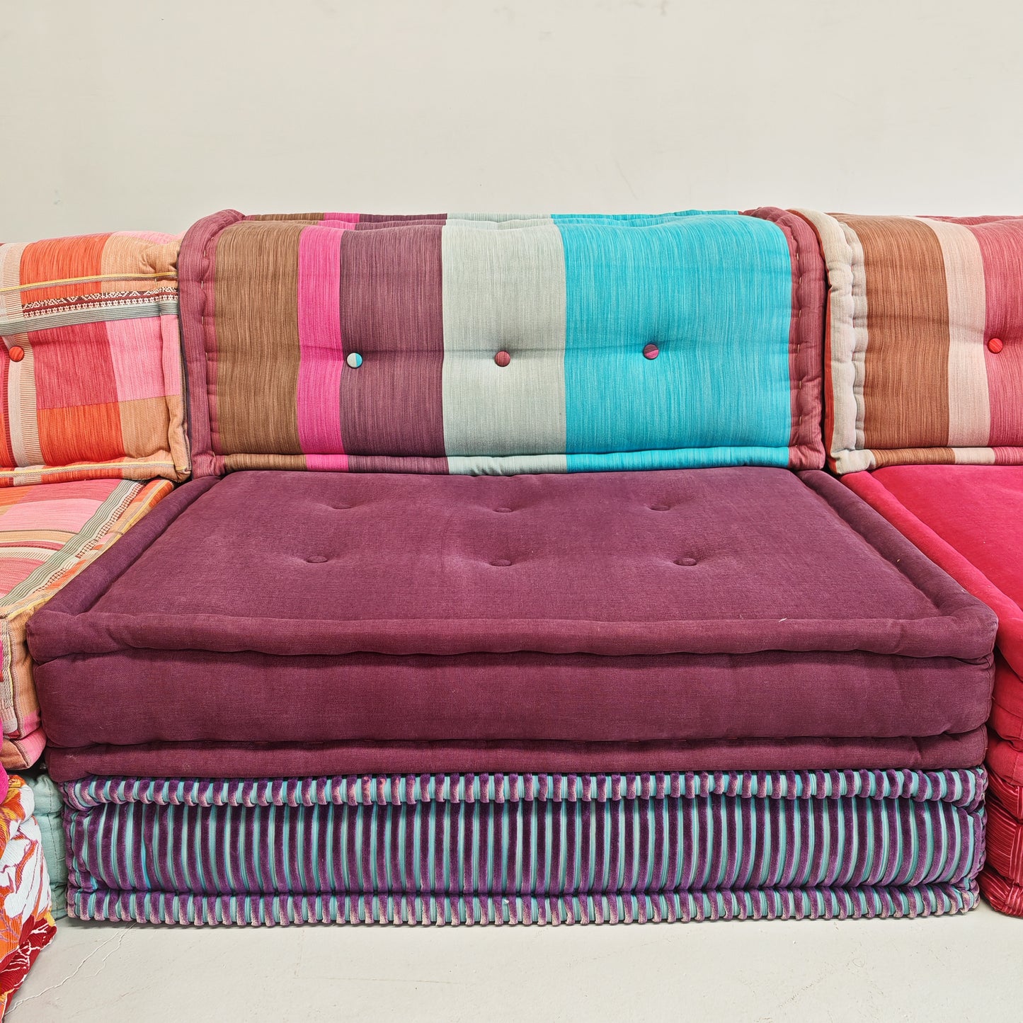 Divano modulare Mah Jong By Missoni, H. Hopfer per Roche Bobois 4 posti (rosso)