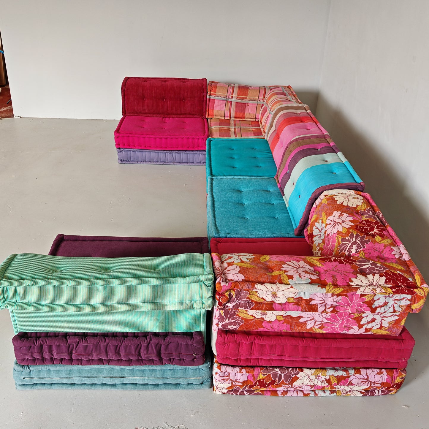 Divano modulare Mah Jong By Missoni, H. Hopfer per Roche Bobois 6 posti