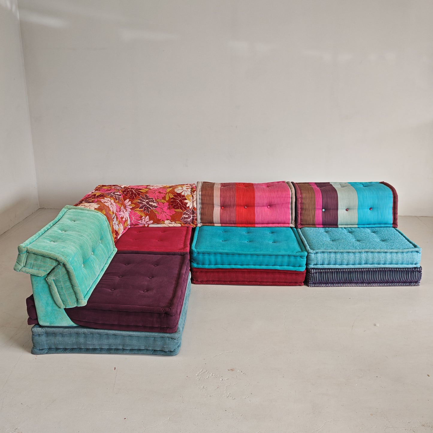 Divano modulare Mah Jong By Missoni, H. Hopfer per Roche Bobois 4 posti (blu)