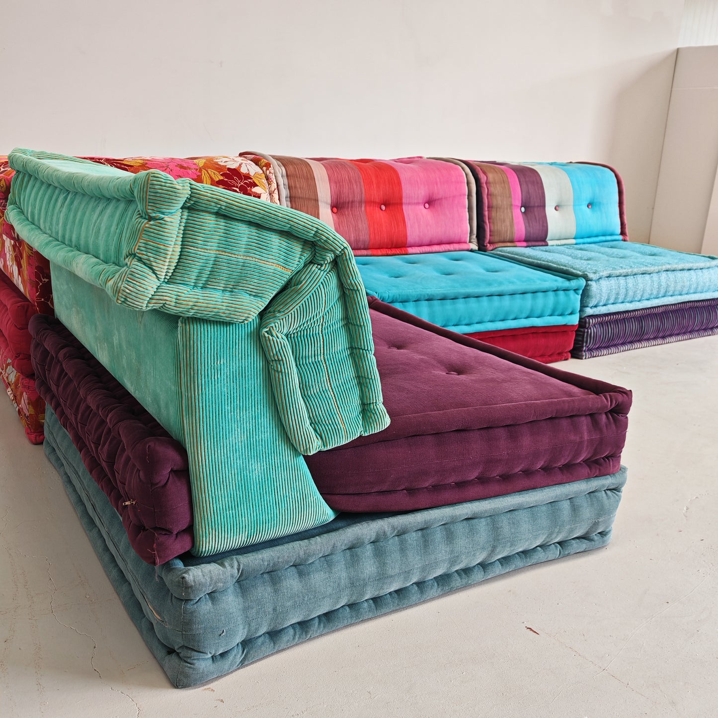 Divano modulare Mah Jong By Missoni, H. Hopfer per Roche Bobois 4 posti (blu)