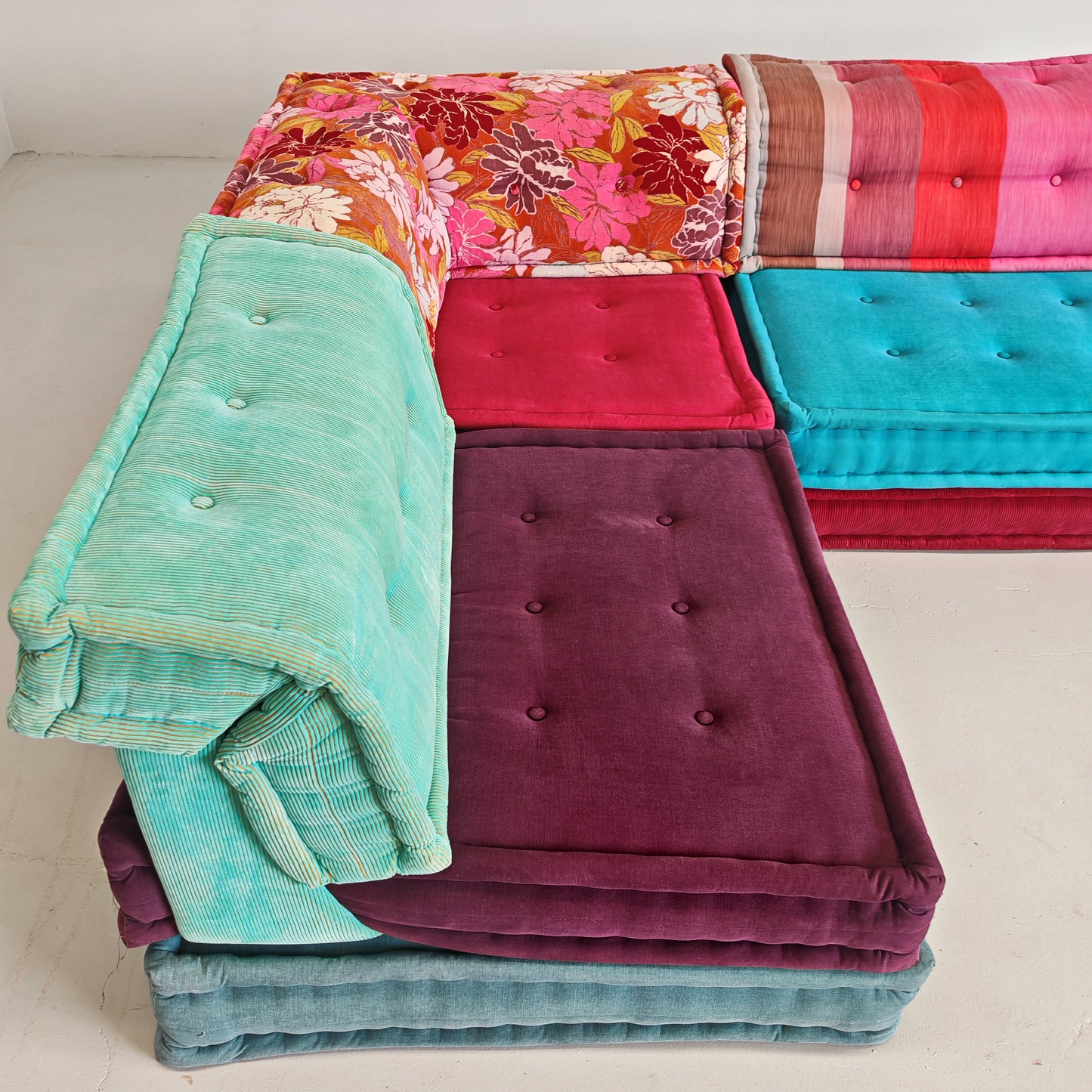 Divano modulare Mah Jong By Missoni, H. Hopfer per Roche Bobois 4 posti (blu)