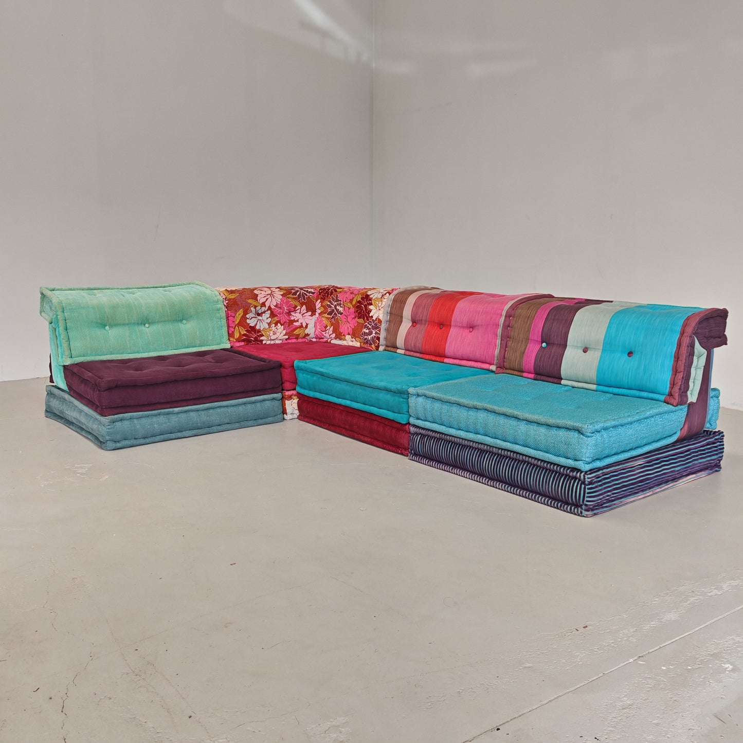 Divano modulare Mah Jong By Missoni, H. Hopfer per Roche Bobois 4 posti (blu)