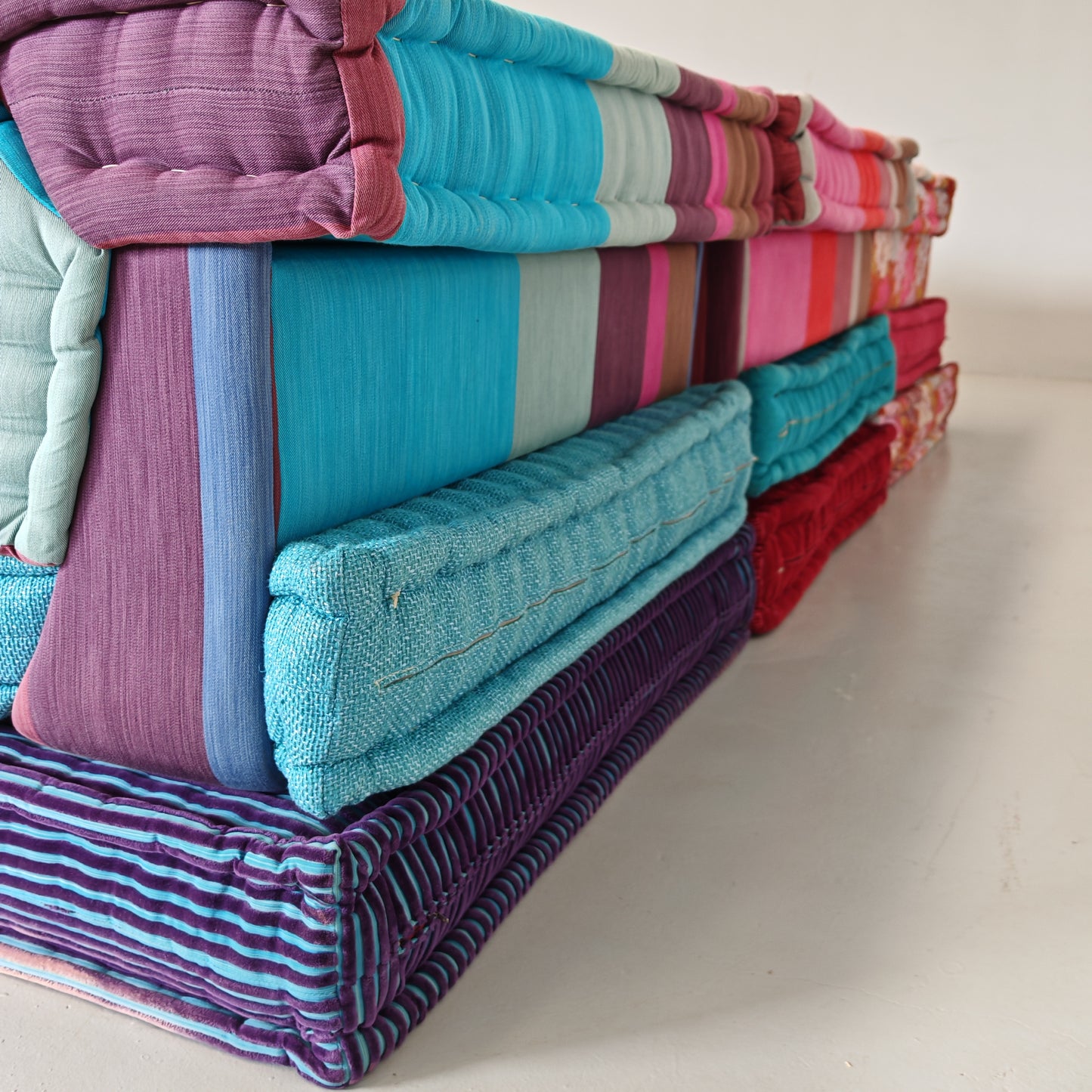 Divano modulare Mah Jong By Missoni, H. Hopfer per Roche Bobois 4 posti (blu)