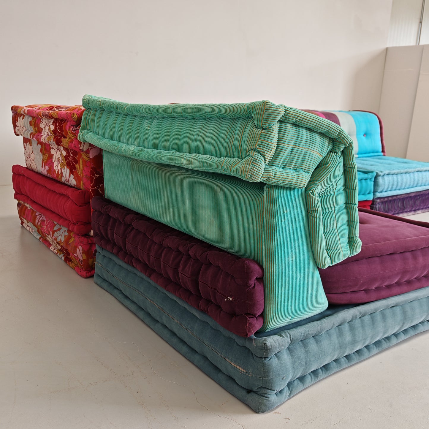 Divano modulare Mah Jong By Missoni, H. Hopfer per Roche Bobois 4 posti (blu)