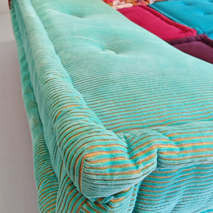 Canapé modulable Mah Jong par Missoni, H. Hopfer pour Roche Bobois, 4 places (bleu)