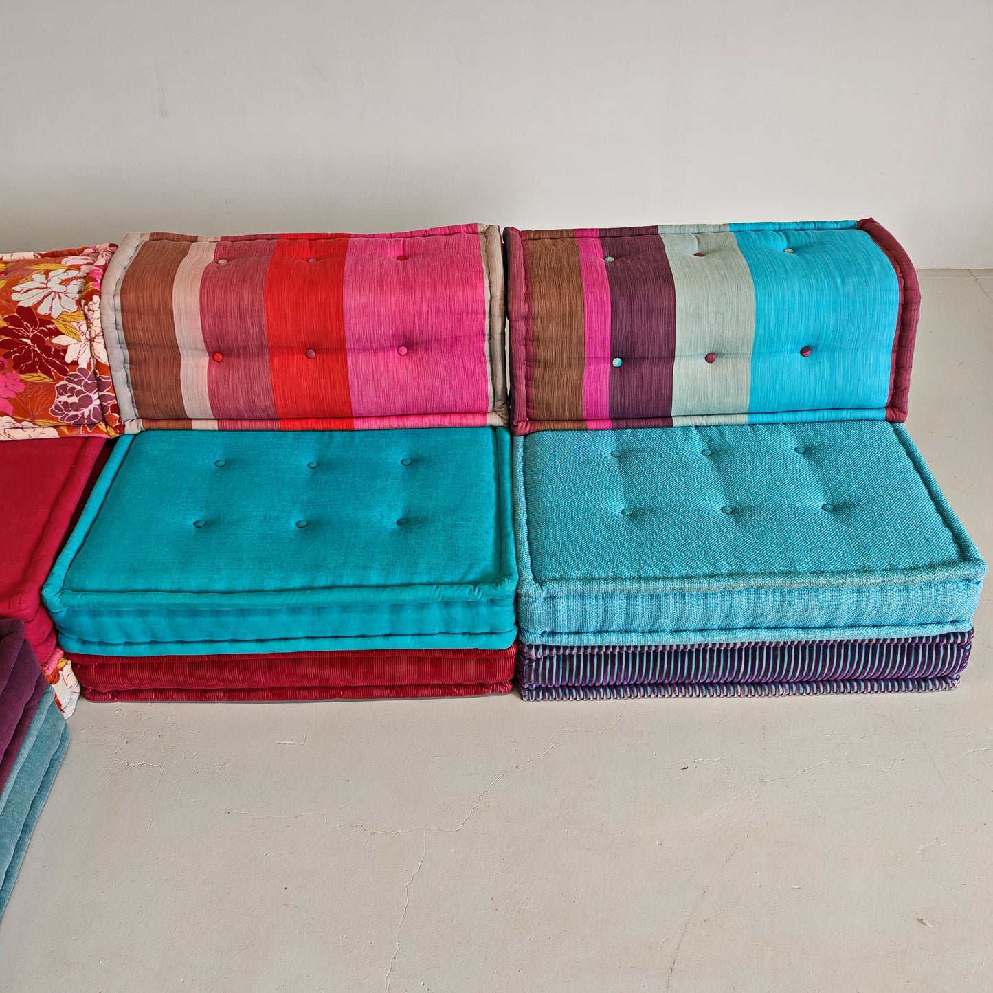 Divano modulare Mah Jong By Missoni, H. Hopfer per Roche Bobois 4 posti (blu)