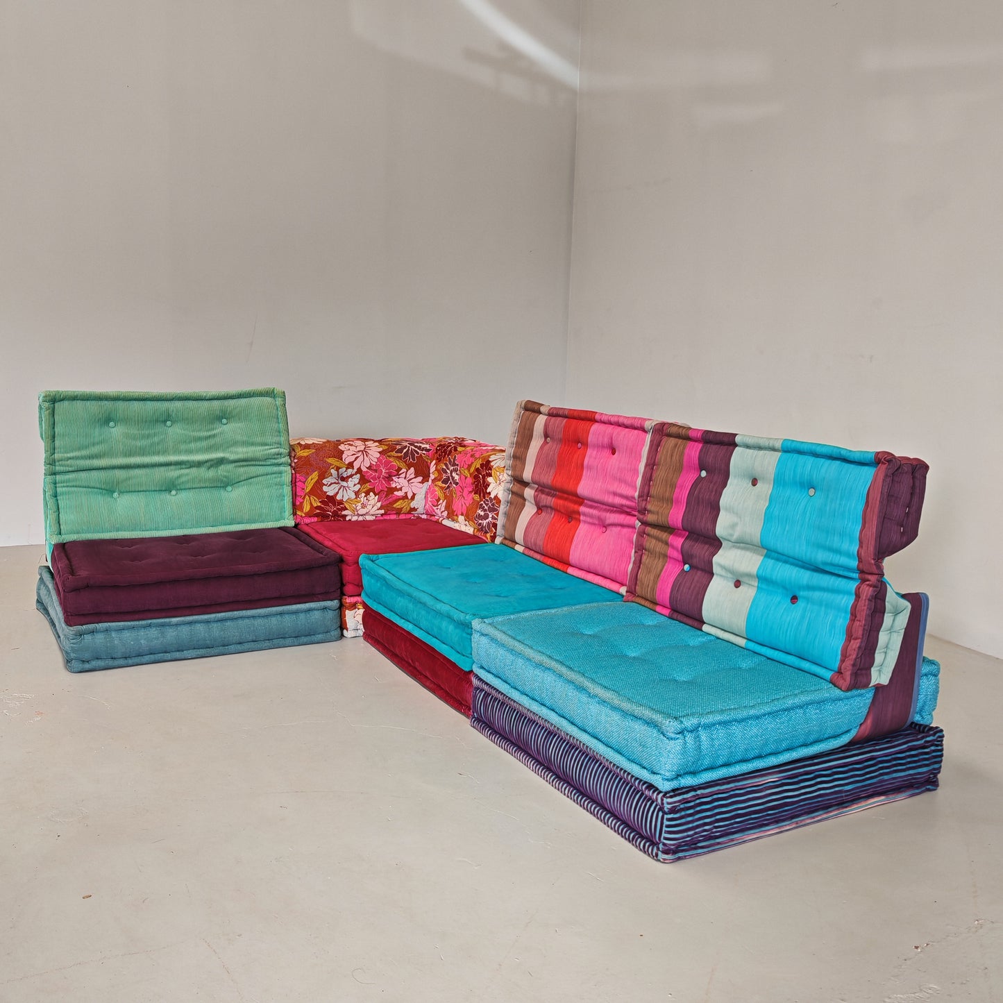 Divano modulare Mah Jong By Missoni, H. Hopfer per Roche Bobois 4 posti (blu)