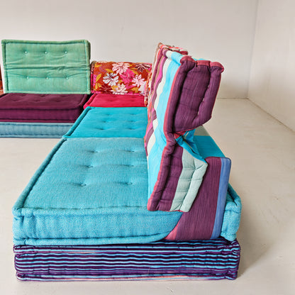 Canapé modulable Mah Jong par Missoni, H. Hopfer pour Roche Bobois, 4 places (bleu)