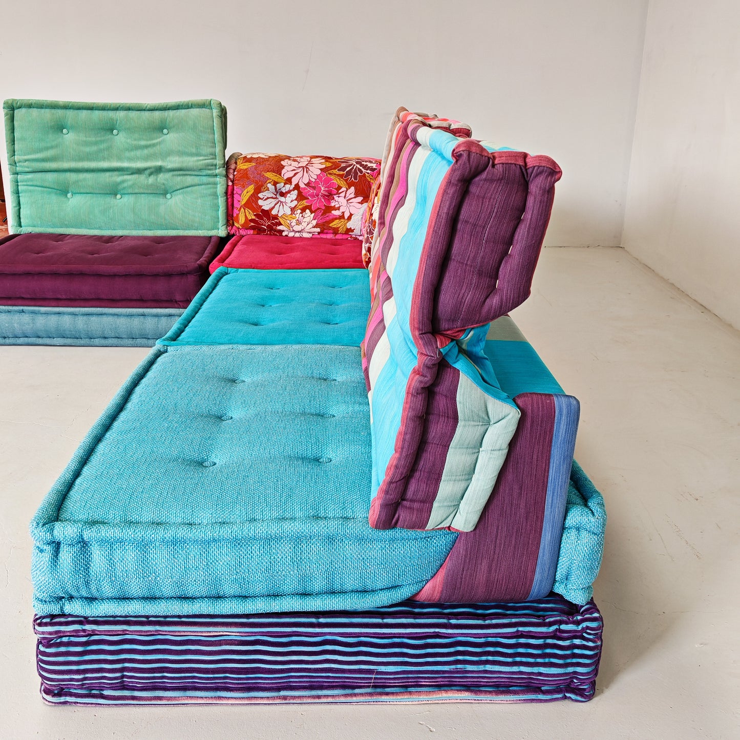 Divano modulare Mah Jong By Missoni, H. Hopfer per Roche Bobois 4 posti (blu)
