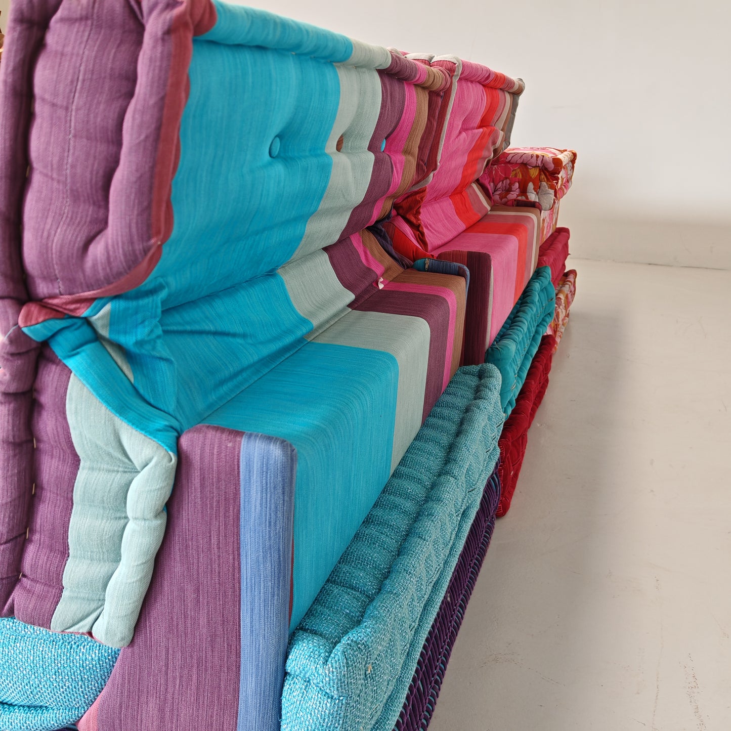 Divano modulare Mah Jong By Missoni, H. Hopfer per Roche Bobois 4 posti (blu)