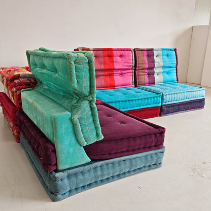 Canapé modulable Mah Jong par Missoni, H. Hopfer pour Roche Bobois, 4 places (bleu)