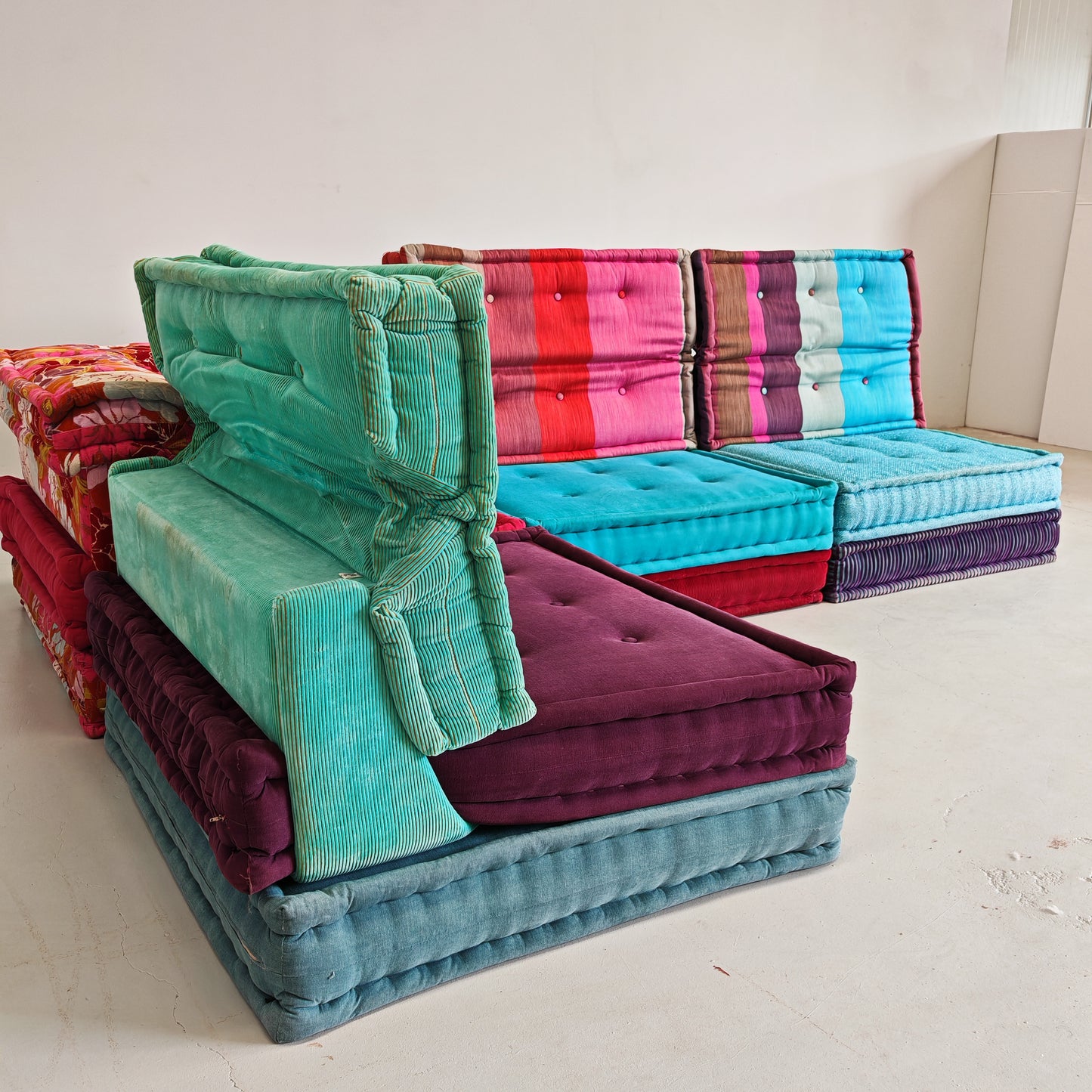 Divano modulare Mah Jong By Missoni, H. Hopfer per Roche Bobois 4 posti (blu)