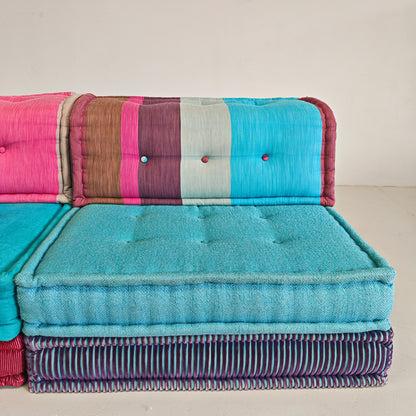 Canapé modulable Mah Jong par Missoni, H. Hopfer pour Roche Bobois, 4 places (bleu)