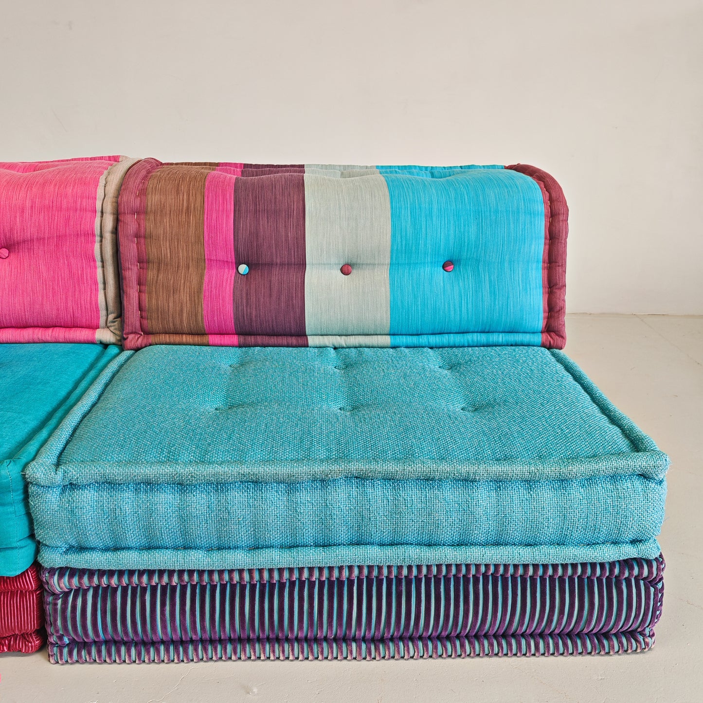 Divano modulare Mah Jong By Missoni, H. Hopfer per Roche Bobois 4 posti (blu)