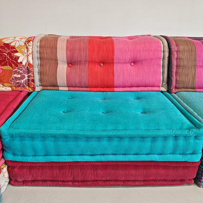 Canapé modulable Mah Jong par Missoni, H. Hopfer pour Roche Bobois, 4 places (bleu)