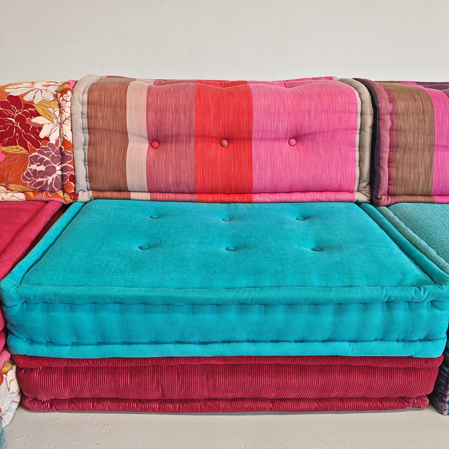 Divano modulare Mah Jong By Missoni, H. Hopfer per Roche Bobois 4 posti (blu)