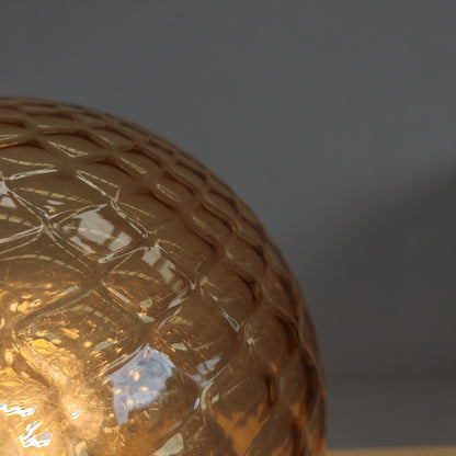 Lampada sfera in vetro ambra stile Balloton Venini anni 70