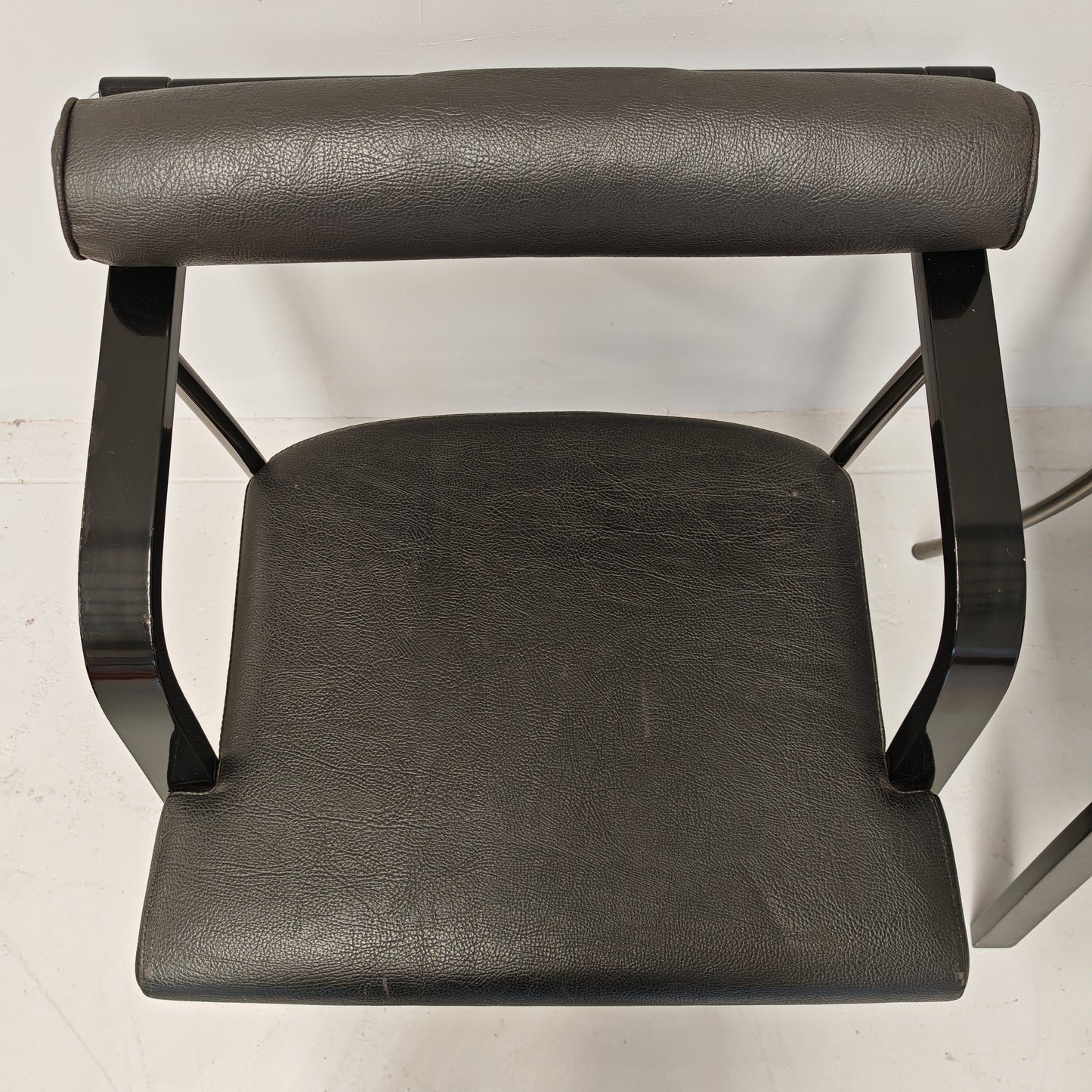 4 Sedie poltroncine nere con braccioli vintage anni 80