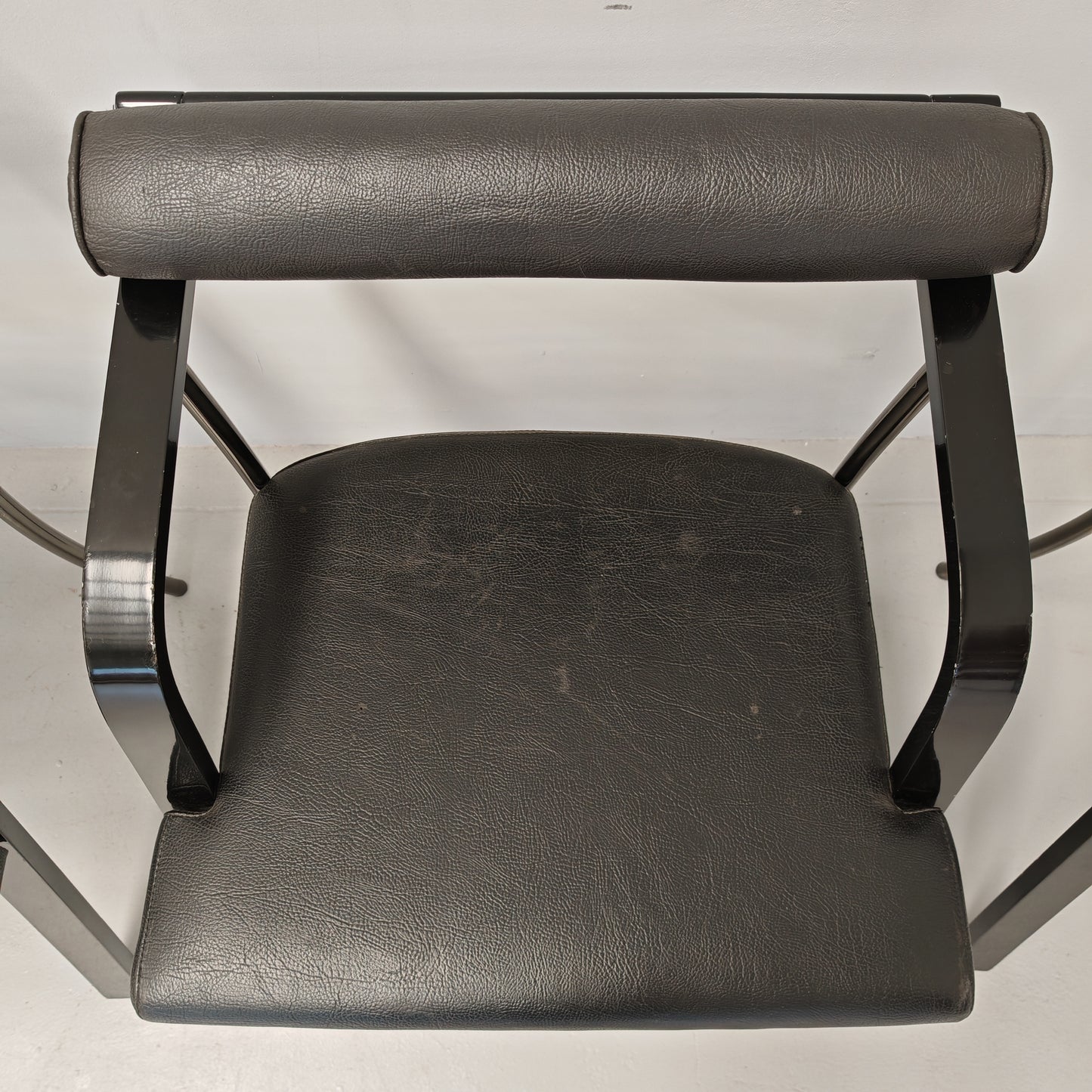 4 Sedie poltroncine nere con braccioli vintage anni 80