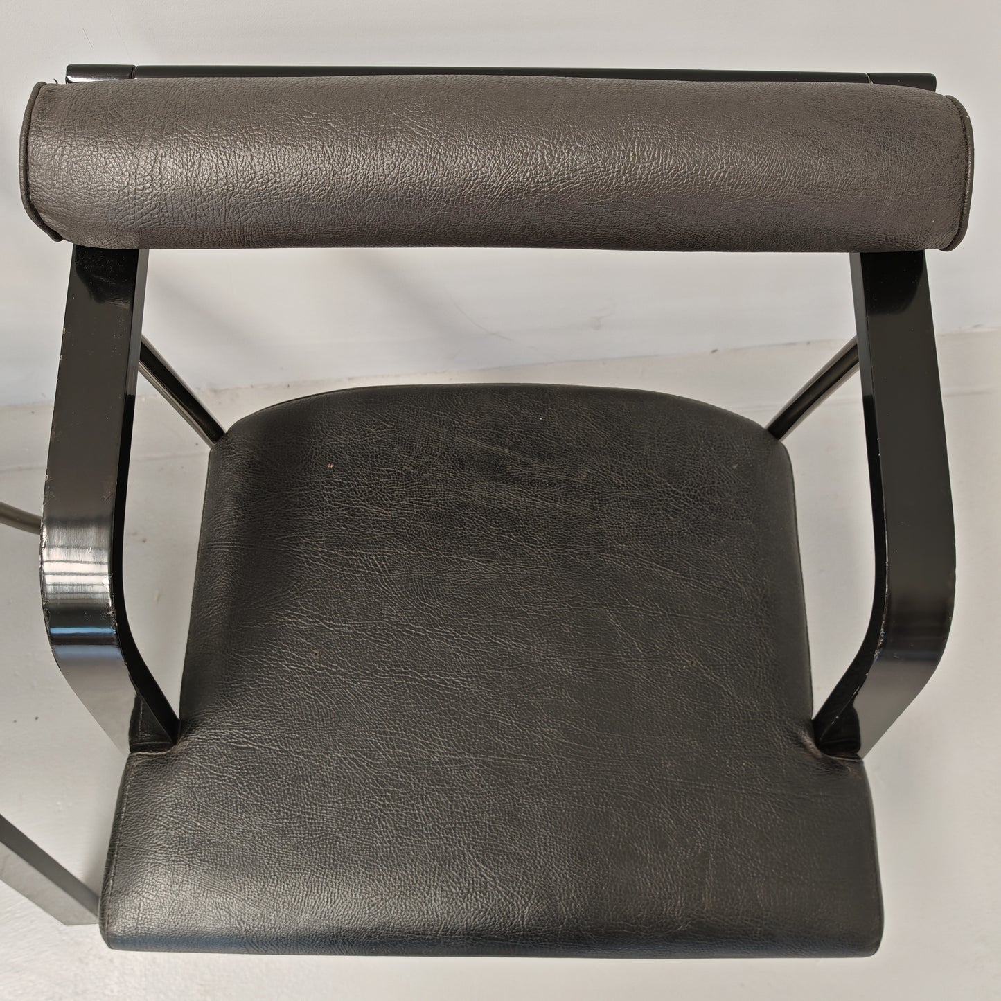 4 Sedie poltroncine nere con braccioli vintage anni 80