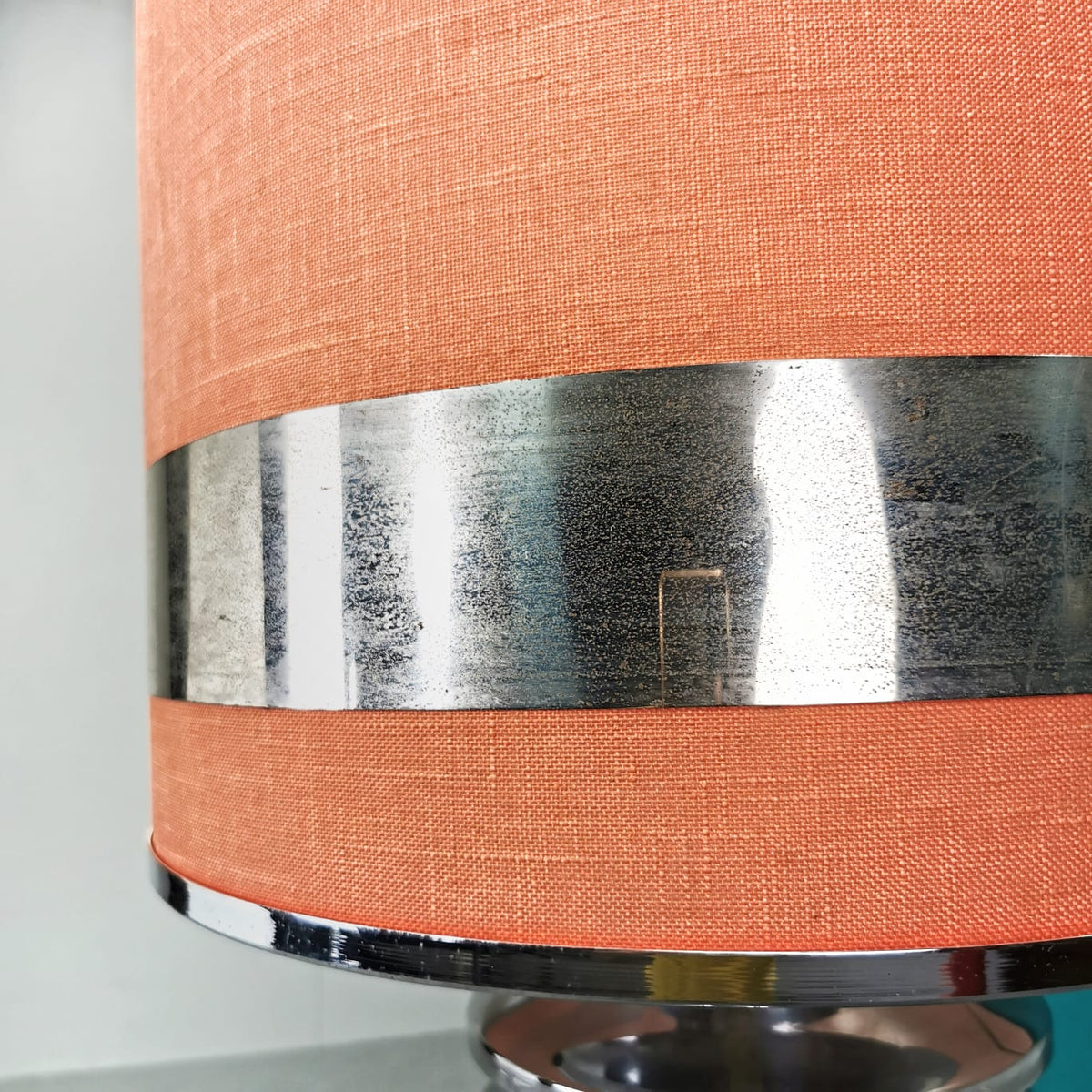 Lampe vintage des années 70 avec abat-jour en tissu